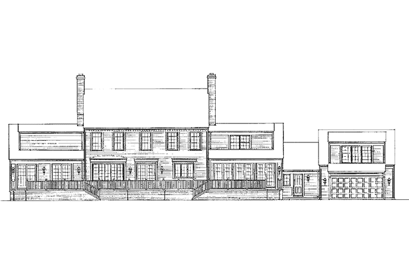 House Blueprint - Exterior - Rear Elevation for Classical House Plan #72-815 - 4 bed, 4 bath