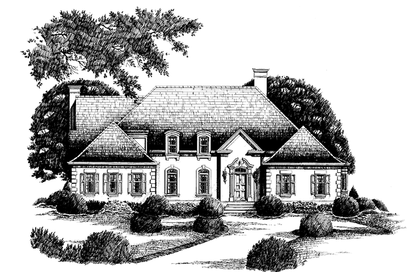 Home Plan - Exterior - Front Elevation 3 for Country House Plan #429-148 - 5 bed, 4 bath