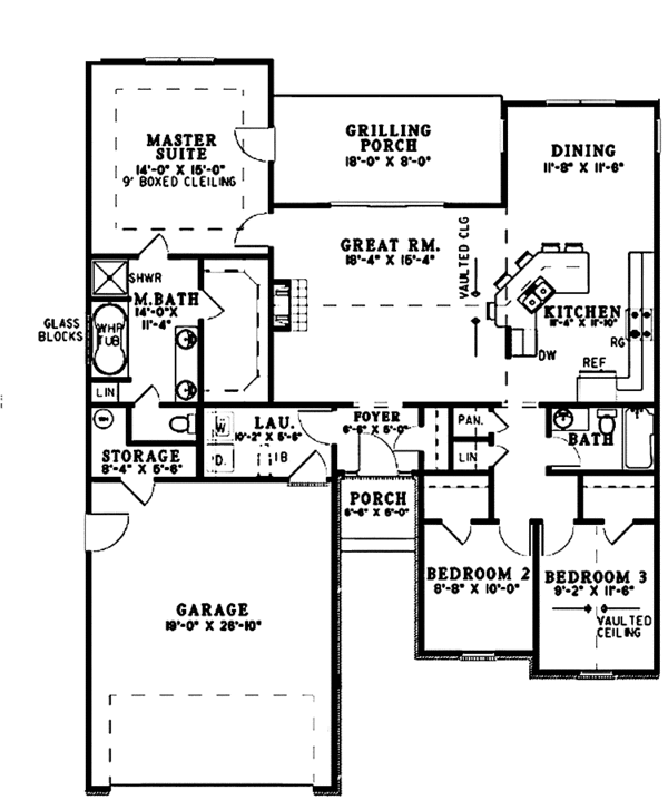 Architectural House Design - Ranch Floor Plan - Main Floor Plan #17-3010