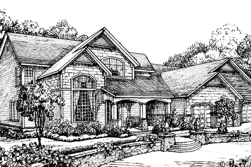 Home Plan - Country Exterior - Front Elevation Plan #966-48