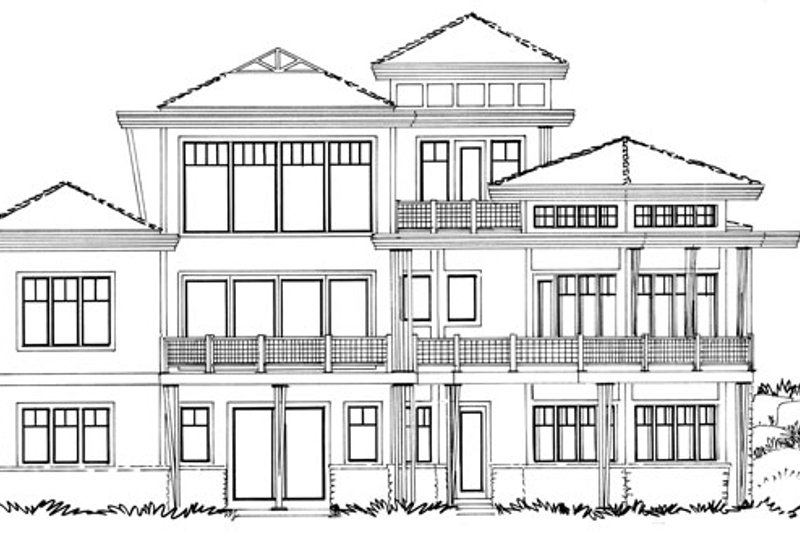 Home Plan - Exterior - Rear Elevation for Craftsman House Plan #942-11 - 4 bed, 3.5 bath