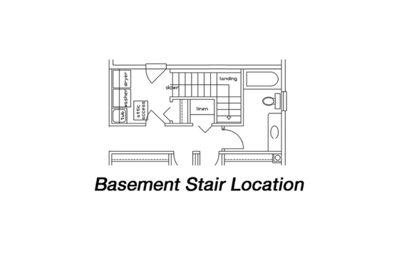 Floor Plan - Lower Floor for Ranch House Plan #18-9545 - 3 bed, 2 bath