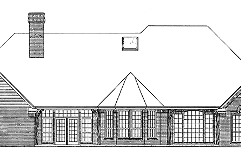 Architectural House Design - Exterior - Rear Elevation for Country House Plan #310-1036 - 4 bed, 3.5 bath