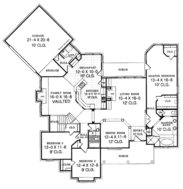 Dream House Plan - Country Floor Plan - Main Floor Plan #952-38