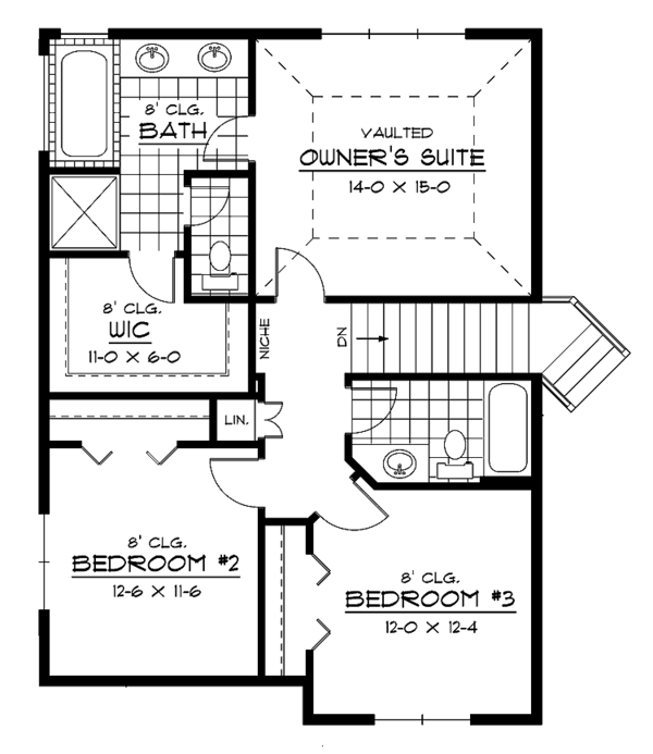 House Plan Design - European Floor Plan - Upper Floor Plan #51-618