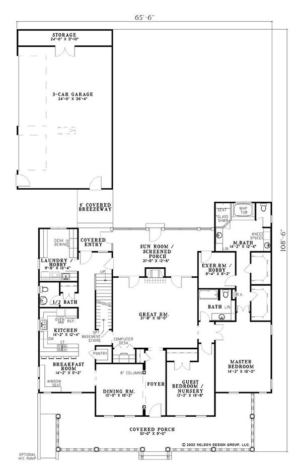 Architectural House Design - Farmhouse Floor Plan - Main Floor Plan #17-528