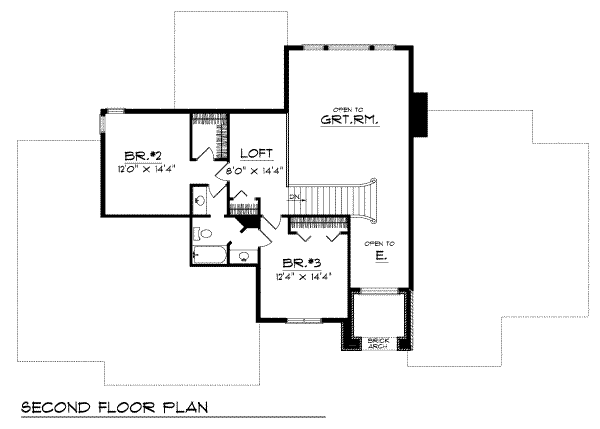 Traditional Floor Plan - Upper Floor Plan #70-428