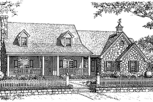 House Design - Exterior - Front Elevation for Country House Plan #310-1118 - 4 bed, 2.5 bath