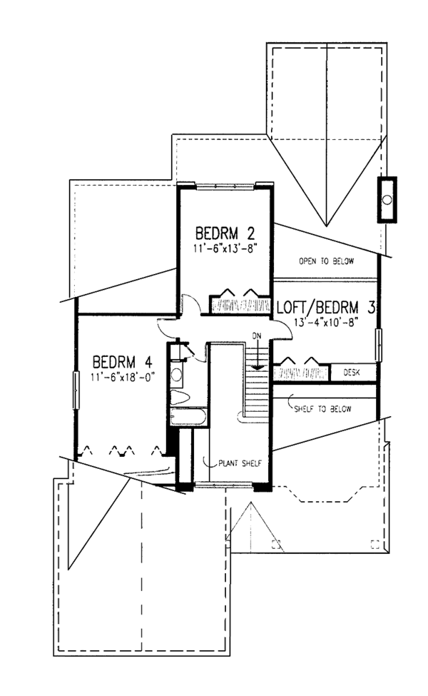 House Plan Design - Country Floor Plan - Upper Floor Plan #320-1433