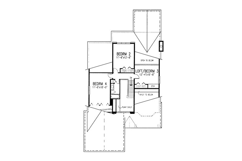 Home Plan - Floor Plan - Upper Floor for Country House Plan #320-1433 - 4 bed, 2.5 bath