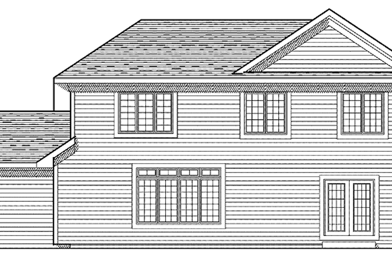 Architectural House Design - Exterior - Rear Elevation for Traditional House Plan #70-1377 - 4 bed, 2.5 bath