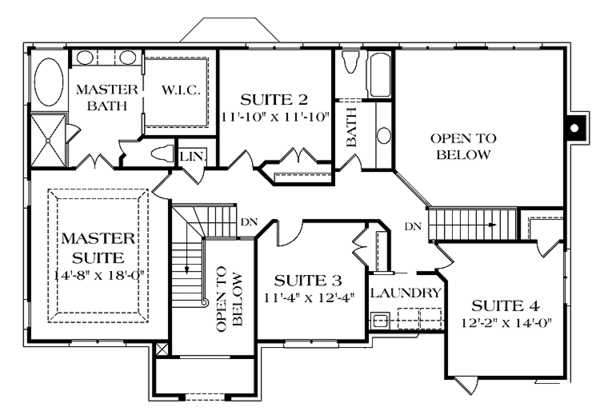 Dream House Plan - Colonial Floor Plan - Upper Floor Plan #453-351