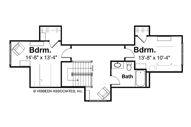 Architectural House Design - Floor Plan - Upper Floor for Traditional House Plan #928-106 - 3 bed, 2.5 bath