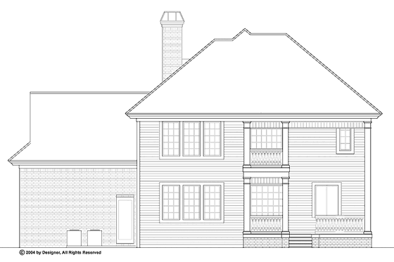Exterior - Rear Elevation for Victorian House Plan #930-203 - 3 bed, 2.5 bath
