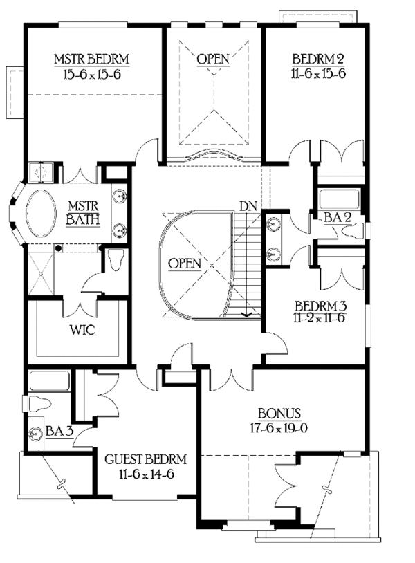 House Plan Design - European Floor Plan - Upper Floor Plan #132-332