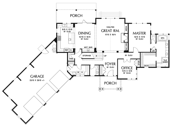 Architectural House Design - Craftsman Floor Plan - Main Floor Plan #48-921