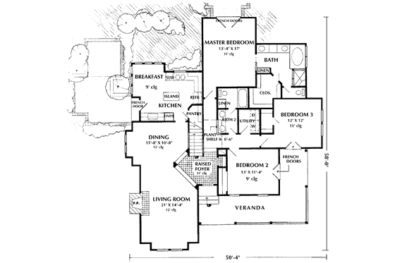Floor Plan - Main Floor for Victorian House Plan #410-239 - 3 bed, 3 bath