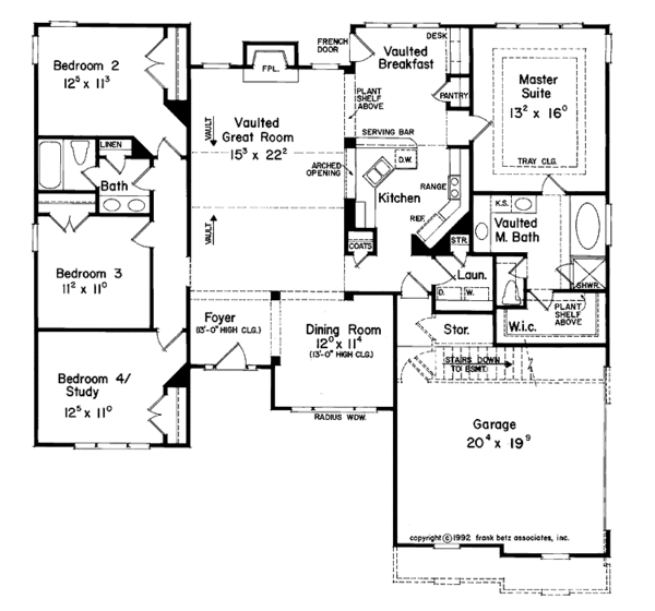Ranch Floor Plan - Main Floor Plan #927-44