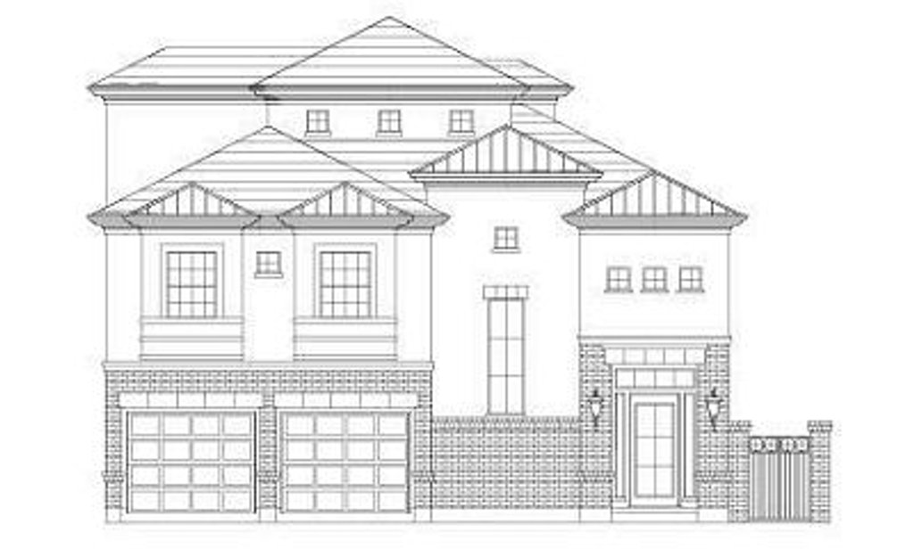 Exterior - Front Elevation 2 for European House Plan #411-863 - 3 bed, 3.5 bath