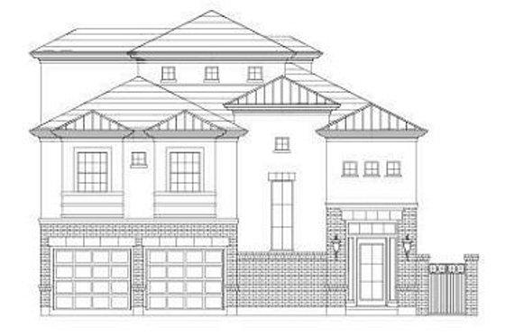 Exterior - Front Elevation for European House Plan #411-863 - 3 bed, 3.5 bath