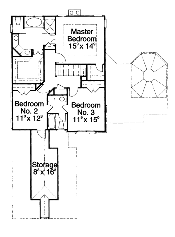 Architectural House Design - Traditional Floor Plan - Upper Floor Plan #429-232