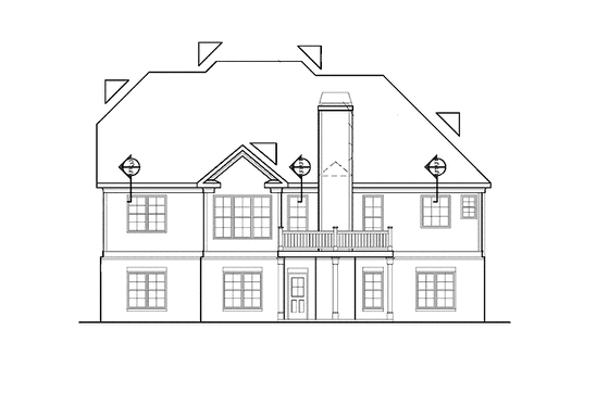 Exterior - Rear Elevation for Country House Plan #927-430 - 4 bed, 3 bath