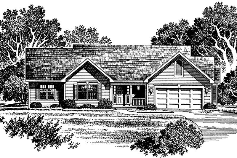 Home Plan - Country Exterior - Front Elevation Plan #316-174