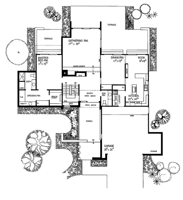 House Blueprint - Contemporary Floor Plan - Main Floor Plan #72-703