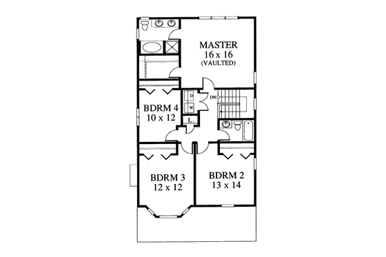 Floor Plan - Upper Floor for Country House Plan #1053-28 - 4 bed, 2.5 bath