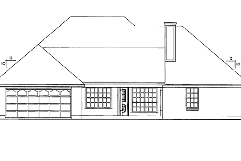 House Blueprint - Exterior - Rear Elevation for Traditional House Plan #40-505 - 4 bed, 2 bath