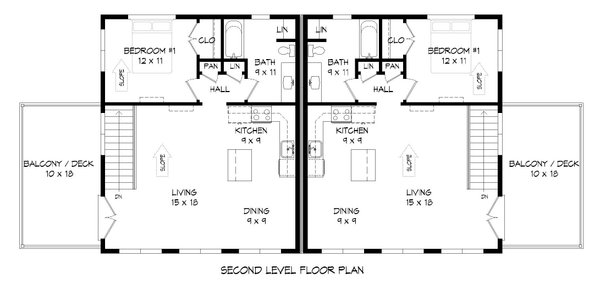 Modern Floor Plan - Upper Floor Plan #932-598