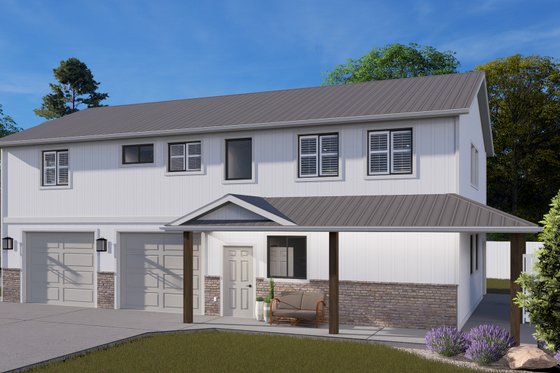 Exterior - Front Elevation 3 for Barndominium House Plan #1060-243 - 2 bed, 2 bath