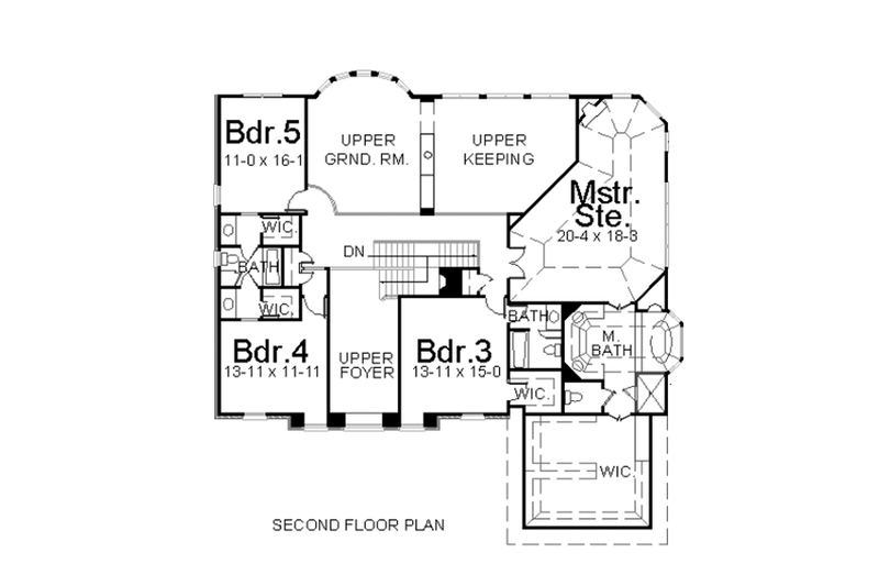 Home Plan - Floor Plan - Upper Floor for Colonial House Plan #119-316 - 6 bed, 3 bath