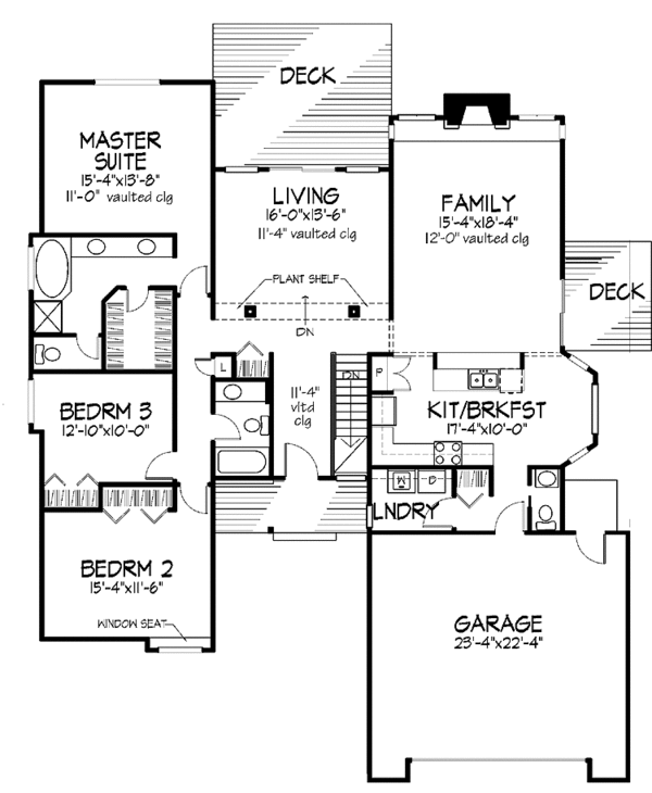 House Blueprint - Ranch Floor Plan - Main Floor Plan #320-710