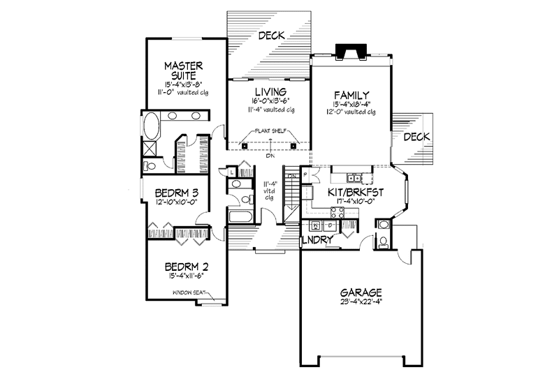 Dream House Plan - Floor Plan - Main Floor for Ranch House Plan #320-710 - 3 bed, 2.5 bath