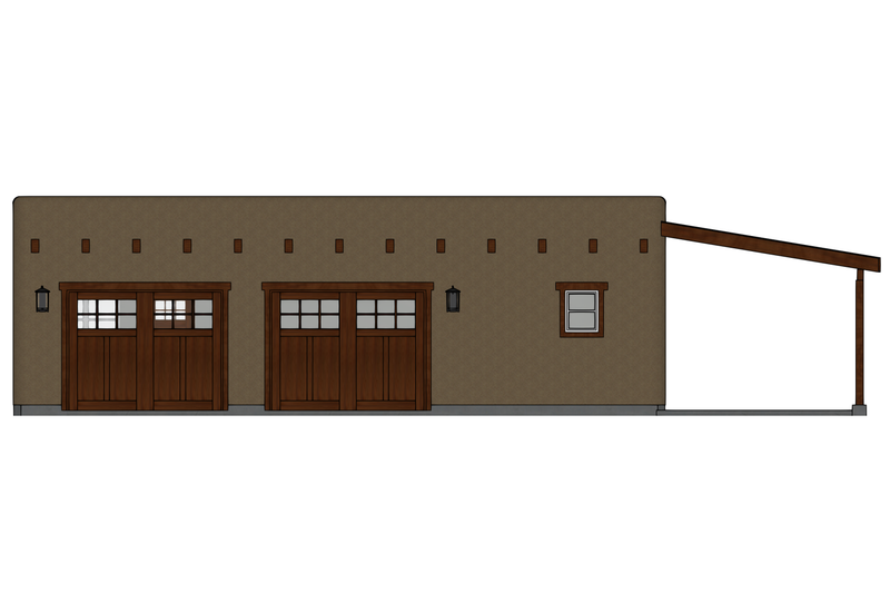 House Blueprint - Exterior - Other Elevation 4 for Adobe / Southwestern House Plan #126-286, 1 bath