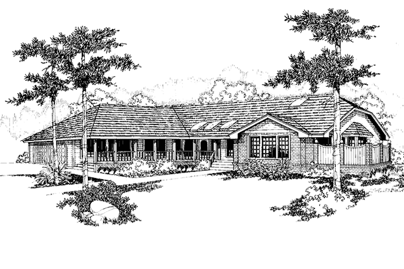 Home Plan - Exterior - Front Elevation 3 for Country House Plan #60-839 - 3 bed, 2.5 bath