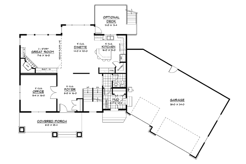 Home Plan - Floor Plan - Main Floor for European House Plan #51-630 - 3 bed, 2.5 bath