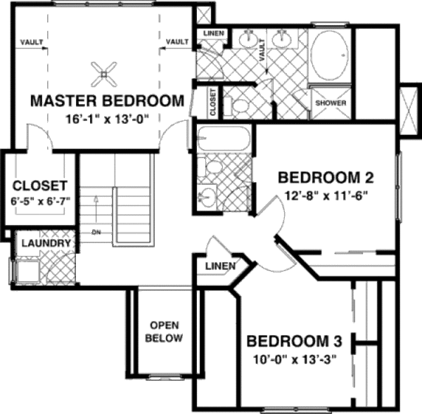House Plan Design - European Floor Plan - Upper Floor Plan #56-556