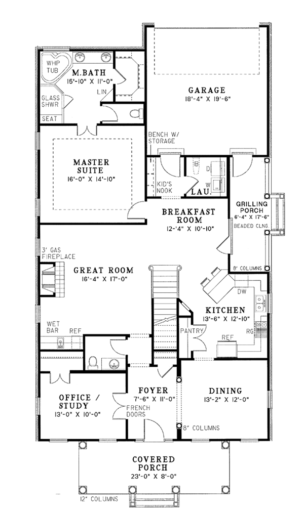 Dream House Plan - Country Floor Plan - Main Floor Plan #17-2671