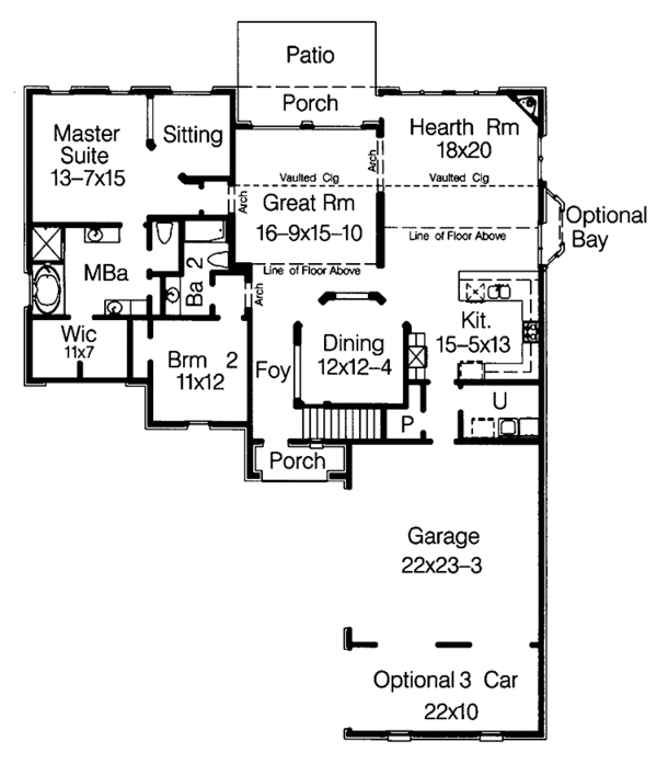 Home Plan - Traditional Floor Plan - Main Floor Plan #15-388