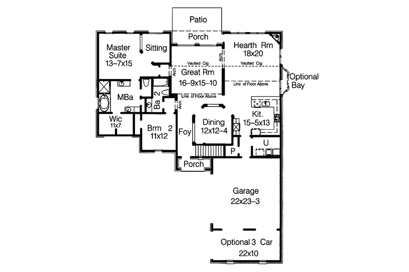 Dream House Plan - Floor Plan - Main Floor for Traditional House Plan #15-388 - 4 bed, 3 bath