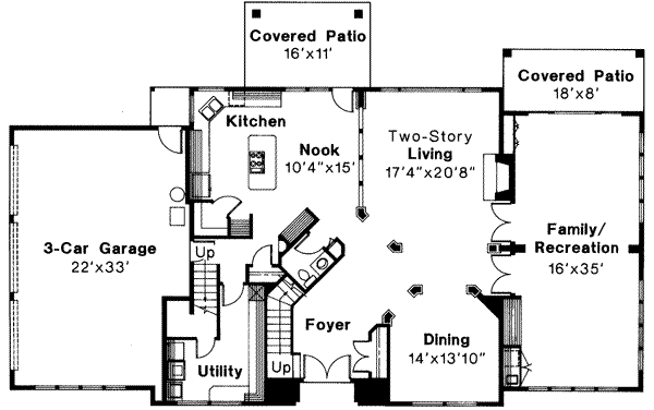 House Plan Design - Mediterranean Floor Plan - Main Floor Plan #124-292