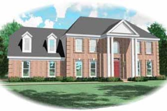 Exterior - Front Elevation for Classical House Plan #81-207 - 4 bed, 2.5 bath