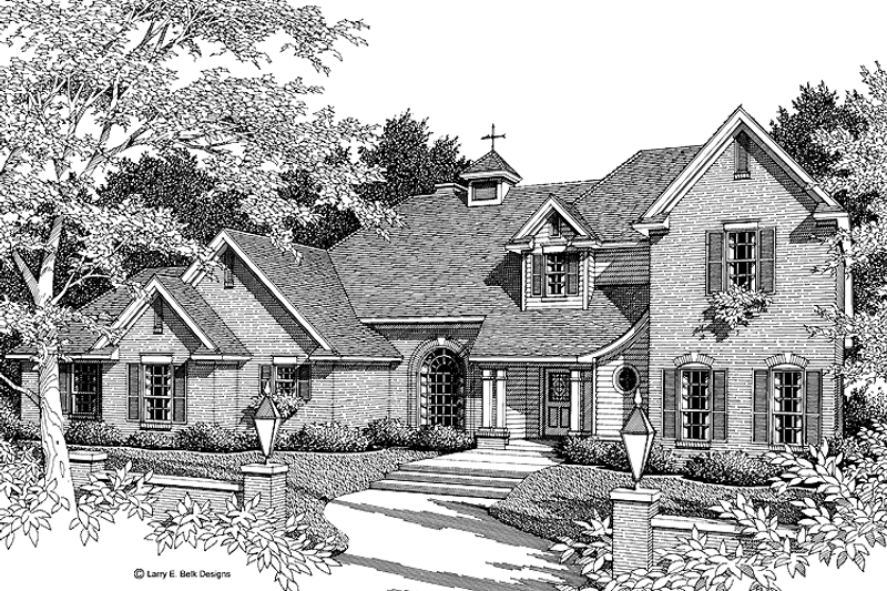 House Blueprint - Exterior - Front Elevation 3 for Country House Plan #952-127 - 4 bed, 3.5 bath