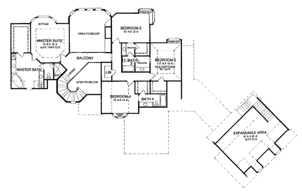 Dream House Plan - Tudor Floor Plan - Upper Floor Plan #952-139