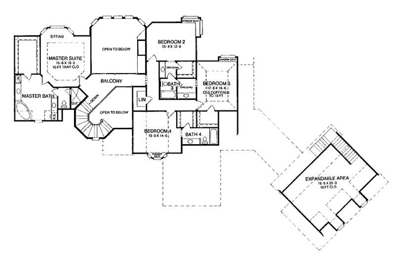 Home Plan - Floor Plan - Upper Floor for Tudor House Plan #952-139 - 4 bed, 4 bath