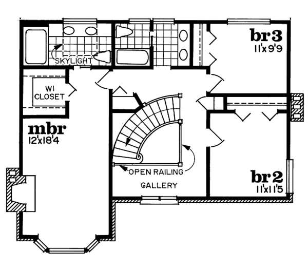 Architectural House Design - Contemporary Floor Plan - Upper Floor Plan #47-969