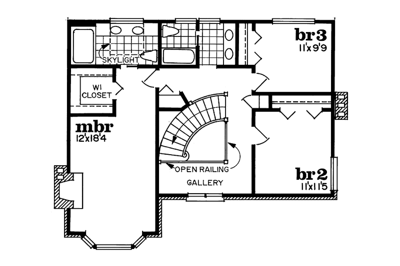 Dream House Plan - Floor Plan - Upper Floor for Contemporary House Plan #47-969 - 3 bed, 2.5 bath