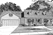 Country Style House Plan - 3 Beds 2 Baths 1806 Sq/Ft Plan #17-2772 